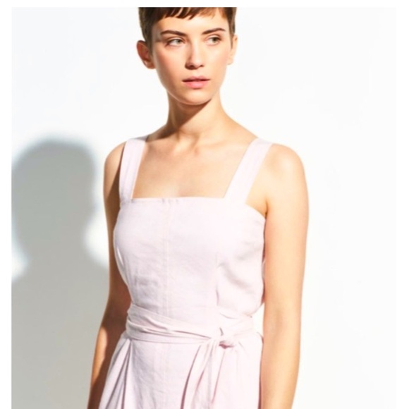 Vince Wide Strap Belted Linen Blend in Rosa Seco Tank
Midi Dress - Picture 3 of 4